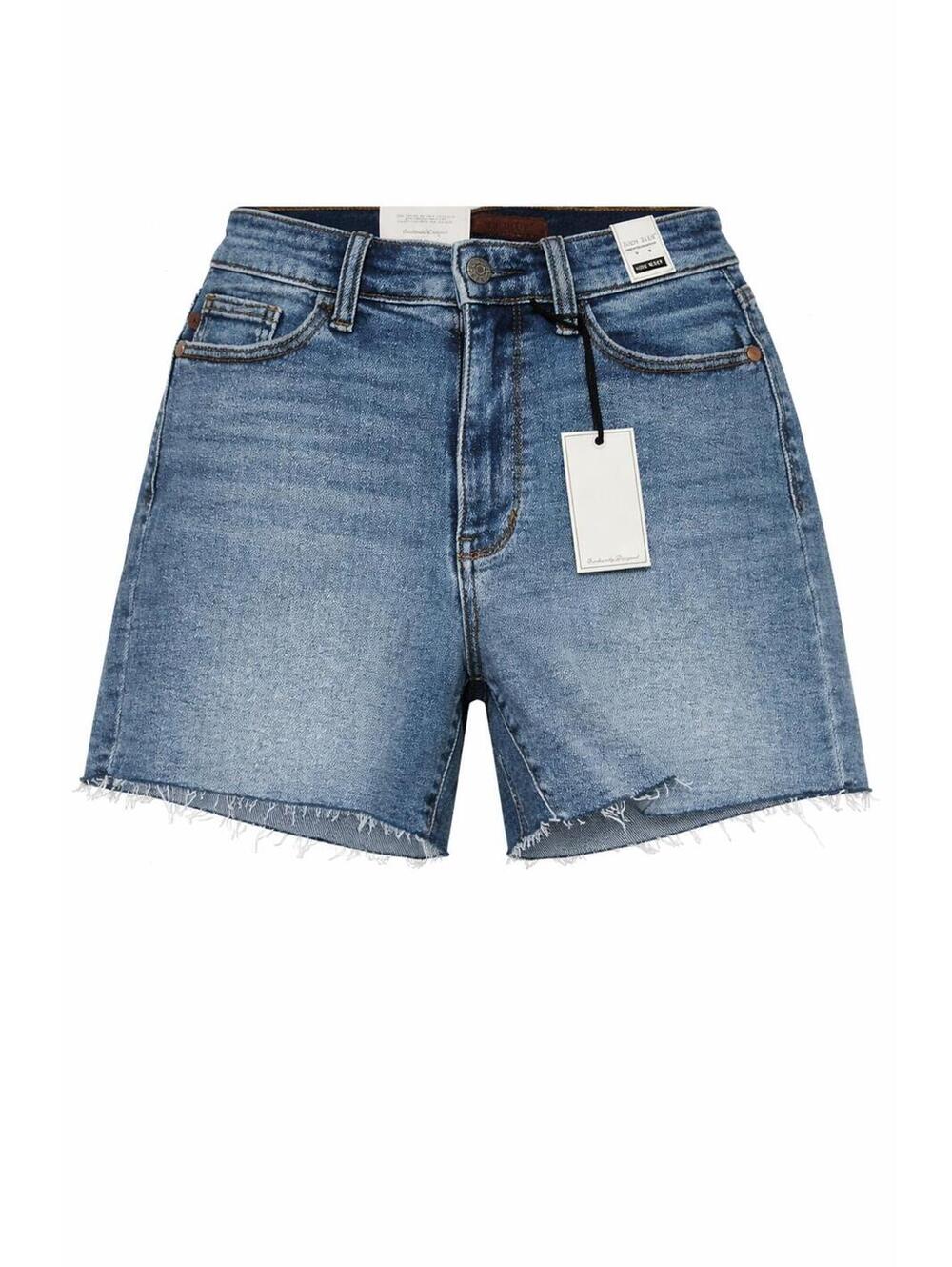 NWT Judy Blue Medium Wash Denim Shorts with Raw Hem